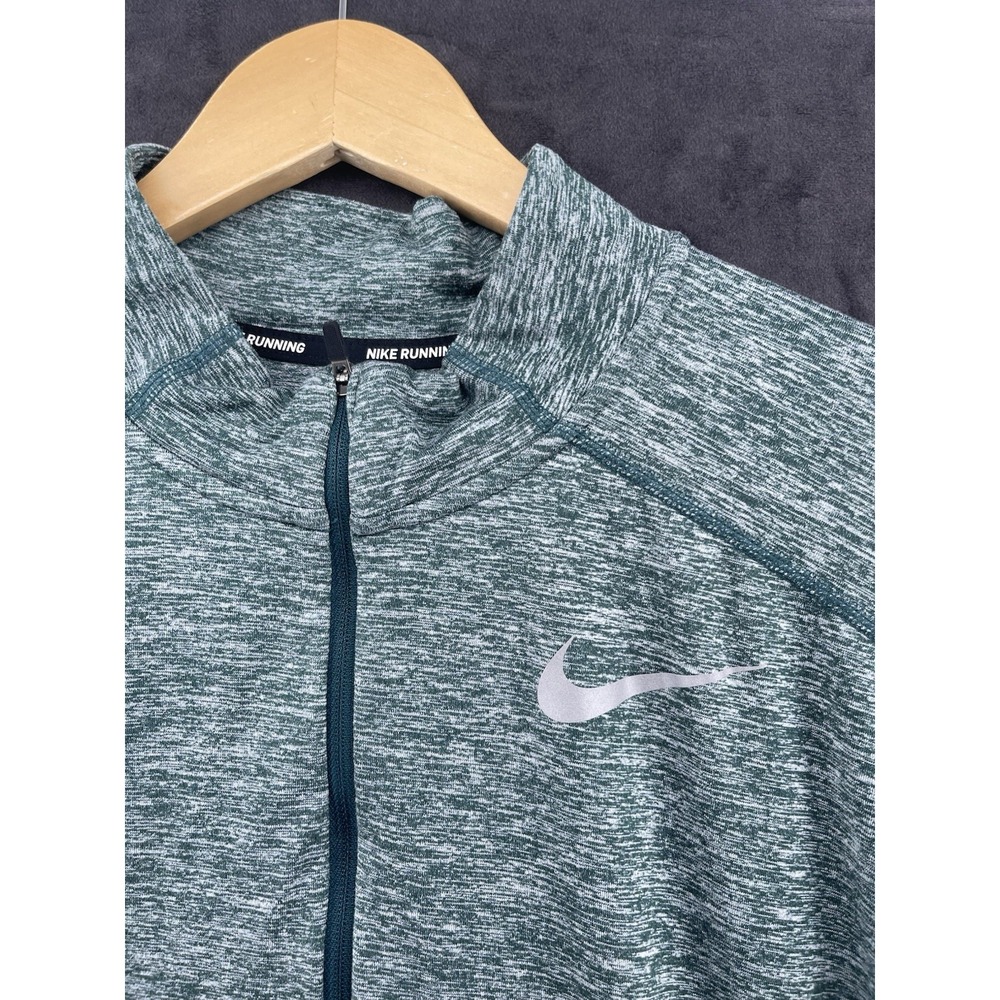 Nike Running Dri-FIT Quarter Zip Long Sleeve Top Men's Size L Green Gray